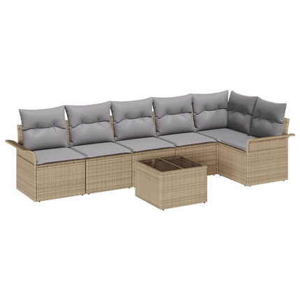 Trädgårdsoffset 7 st Beige konstrotting
