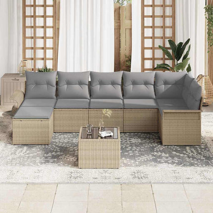 Trädgårdsoffset 8 st Beige konstrotting
