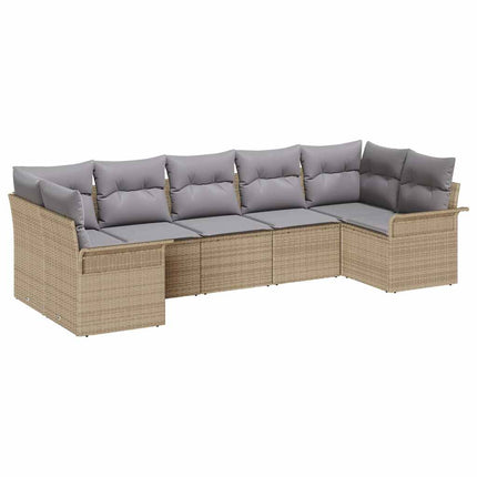 Trädgårdsoffset 7 st Beige konstrotting