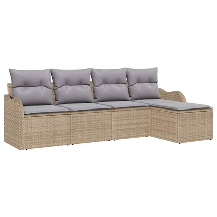 Trädgårdsoffset 5 pcs Beige konstrotting