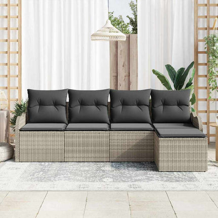 Trädgårdsoffset 5 pcs Ljusgrå konstrotting