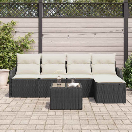 Trädgårdsoffset 6 pcs Svart konstrotting