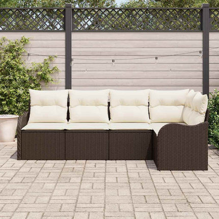 Trädgårdsoffset 5 pcs Brun konstrotting