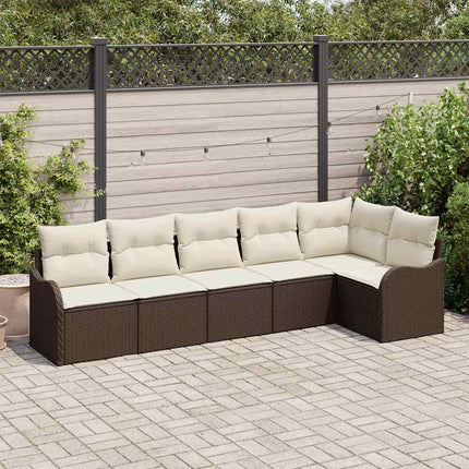 Trädgårdsoffset 6 pcs Brun konstrotting
