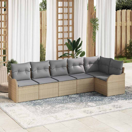 Trädgårdsoffset 6 pcs Beige konstrotting