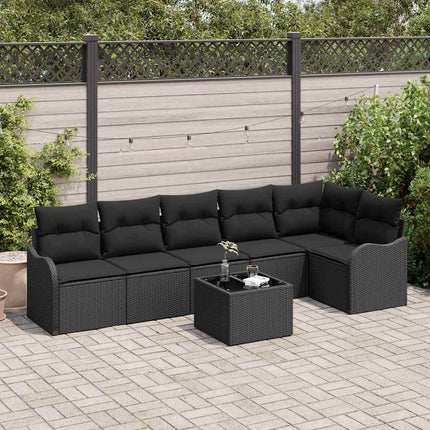 Trädgårdsoffset 7 pcs Svart konstrotting