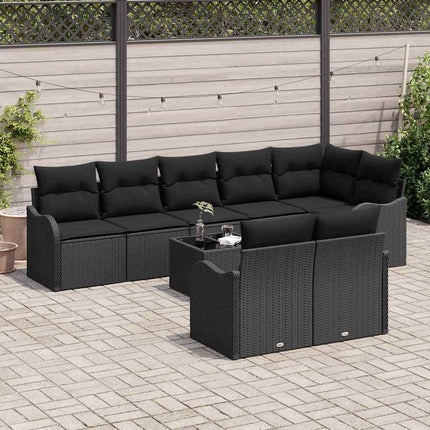 Trädgårdsoffset 9 pcs Svart konstrotting