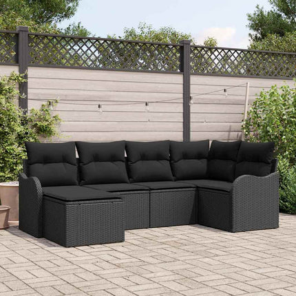 Trädgårdsoffset 6 pcs Svart konstrotting