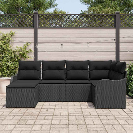 Trädgårdsoffset 6 pcs Svart konstrotting