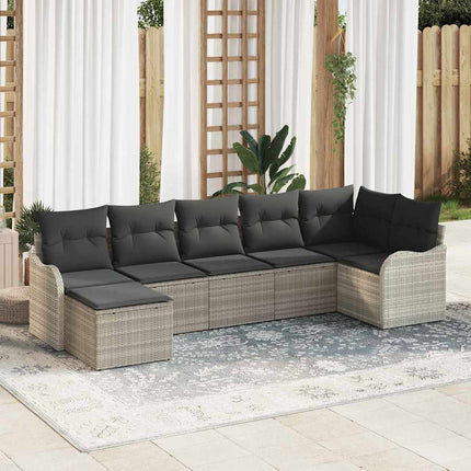 Trädgårdsoffset 7 pcs Ljusgrå konstrotting