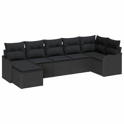 Trädgårdsoffset 7 pcs Svart konstrotting