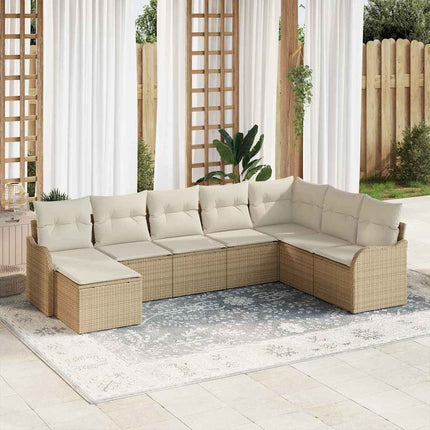 Trädgårdsoffset 8 pcs Beige konstrotting