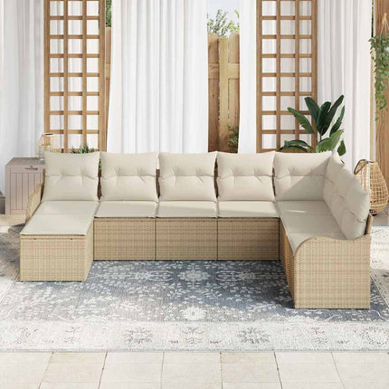 Trädgårdsoffset 8 pcs Beige konstrotting