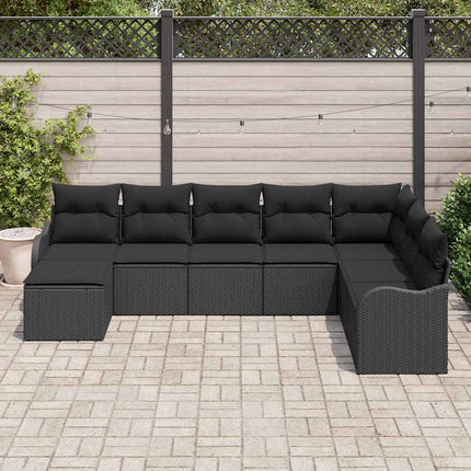 Trädgårdsoffset 8 pcs Svart konstrotting
