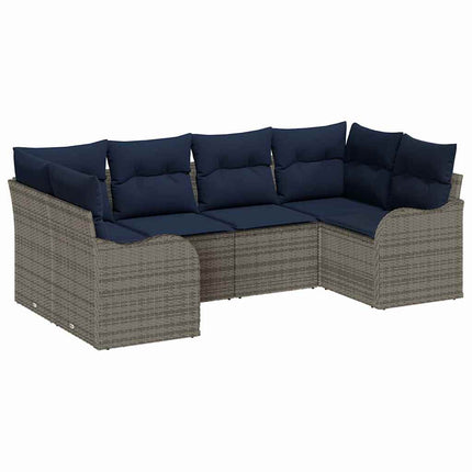 Soffset 6 st Grå [Syntetisk]: Poly Rattan