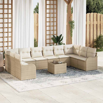 Trädgårdsoffset 11 pcs Beige konstrotting