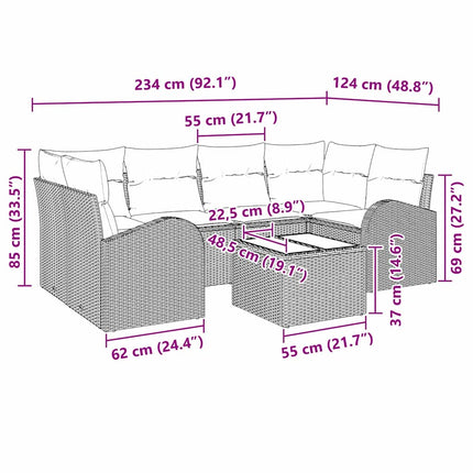 Trädgårdsoffset Svart 55 x 55 x 37 cm konstrotting