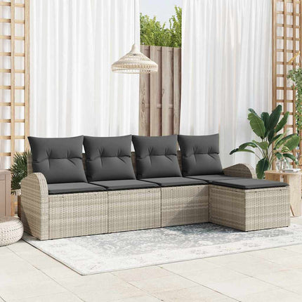 Trädgårdsoffset 5 pcs Ljusgrå konstrotting