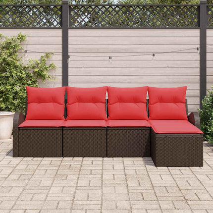 Trädgårdsoffset 5 pcs Brun konstrotting