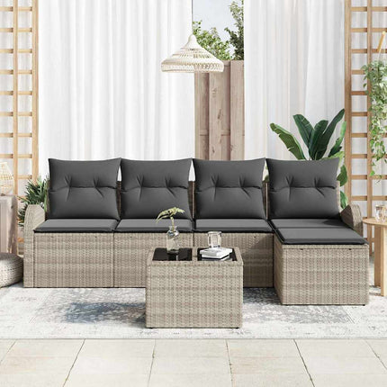 Trädgårdsoffset 6 pcs Ljusgrå konstrotting