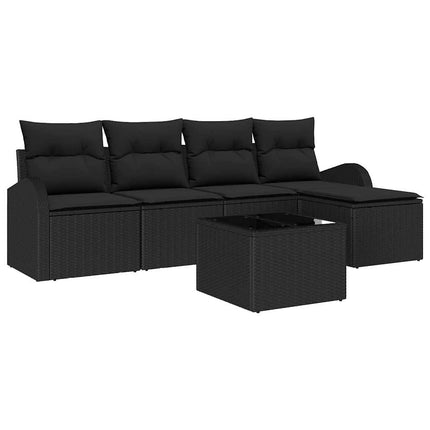 Trädgårdsoffset 6 pcs Svart konstrotting