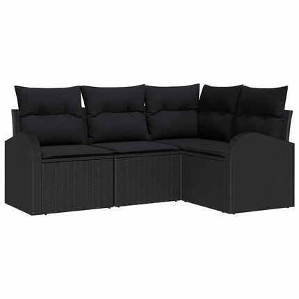 Trädgårdsoffset 4 pcs Svart konstrotting