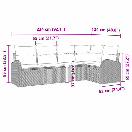 Soffset 5 st Svart Polyester