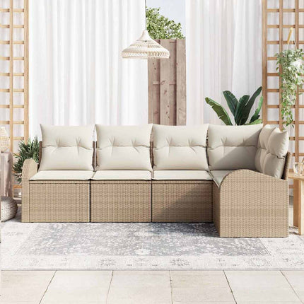 Soffset med kudde 5 pcs Beige Polyester
