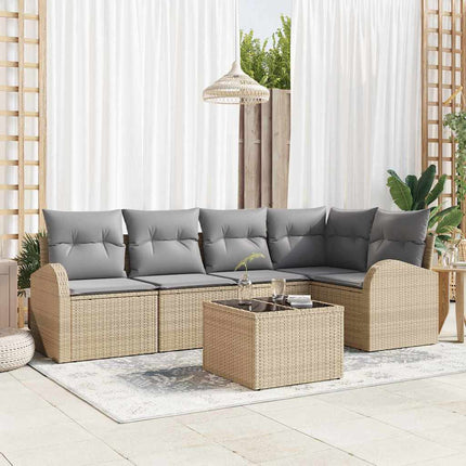 Soffset med kudde 6 pcs Beige Polyester