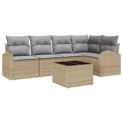 Soffset med kudde 6 pcs Beige Polyester