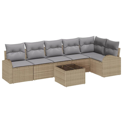 Trädgårdsoffset 7 st Beige konstrotting