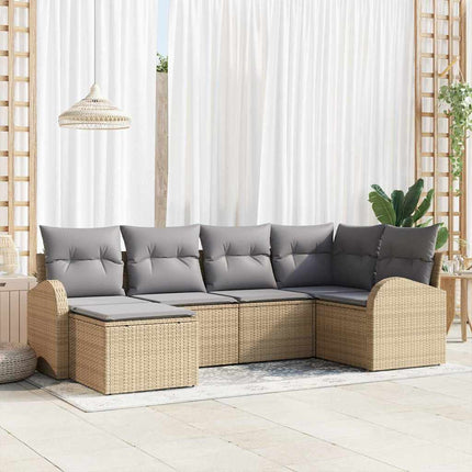 Trädgårdsoffset 6 st Beige konstrotting