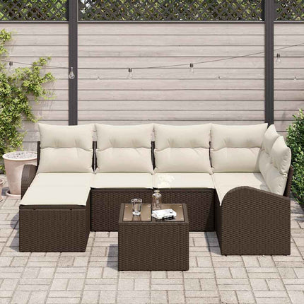 Trädgårdsoffset 7 pcs Brun konstrotting