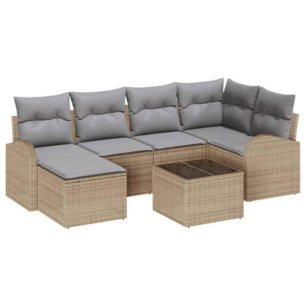 Trädgårdsoffset 7 st Beige konstrotting
