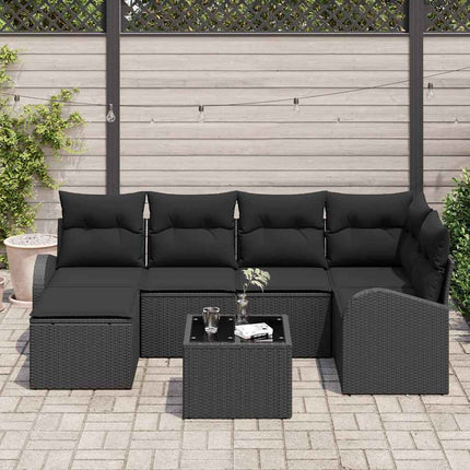 Trädgårdsoffset 7 pcs Svart konstrotting