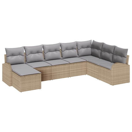 Trädgårdsoffset 8 st Beige [Syntetisk]: Poly Rattan
