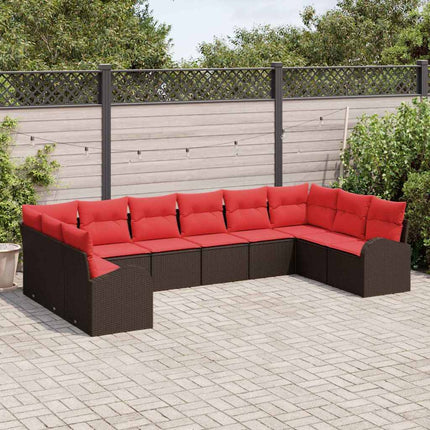 Soffset med kudde 10 pcs Brun konstrotting