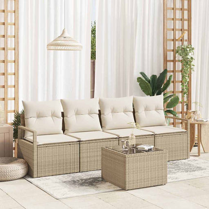 Soffset 5 pcs Beige och gräddfärgad konstrotting