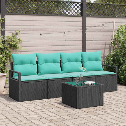 Soffset 5 pcs Svart och turkos konstrotting