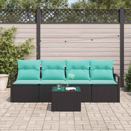 Soffset 5 pcs Svart och turkos konstrotting