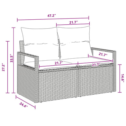 Soffset 5 st 4-Antal sittplatser Svart och turkos konstrotting