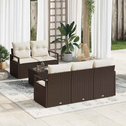 Soffset med kudde 6 pcs Brun och Kräm konstrotting