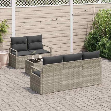 Soffset med kudde 6 pcs Ljusgrå konstrotting