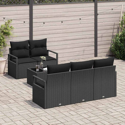 Soffset med kudde 6 pcs Svart konstrotting