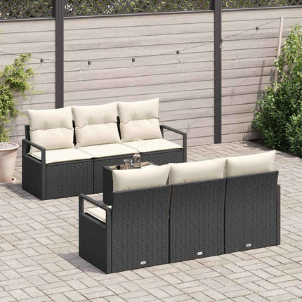 Soffset med kudde 7 pcs Svart och kräm konstrotting