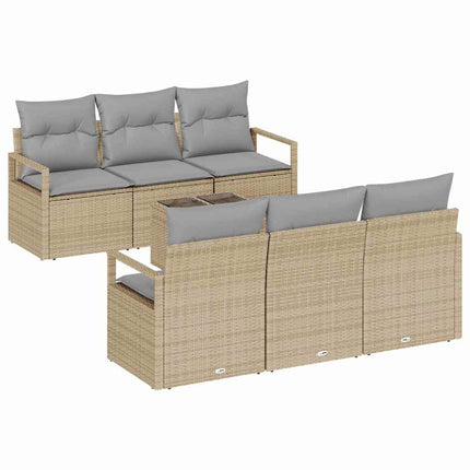 Soffset 7 st 6-Antal sittplatser Beige och Grå konstrotting