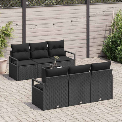 Soffset med kudde 7 pcs Svart konstrotting