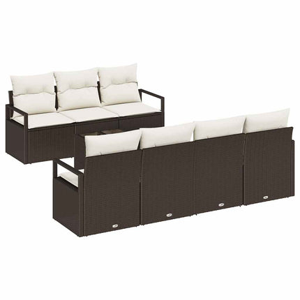 Soffset 8 st 7-Antal sittplatser Brun och Kräm konstrotting