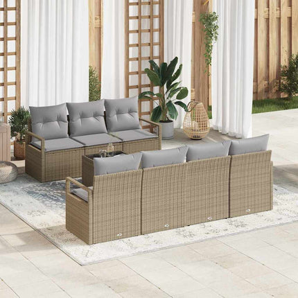 Soffset med kudde 8 pcs Beige och Grå konstrotting