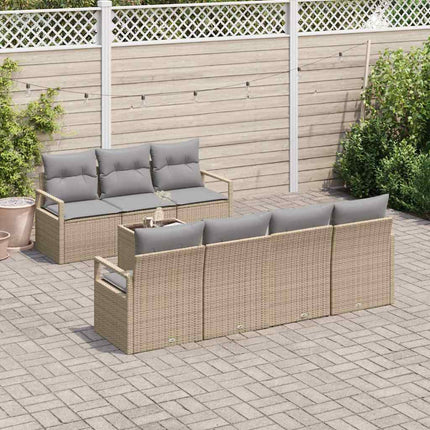 Soffset med kudde 8 pcs Beige och Grå konstrotting